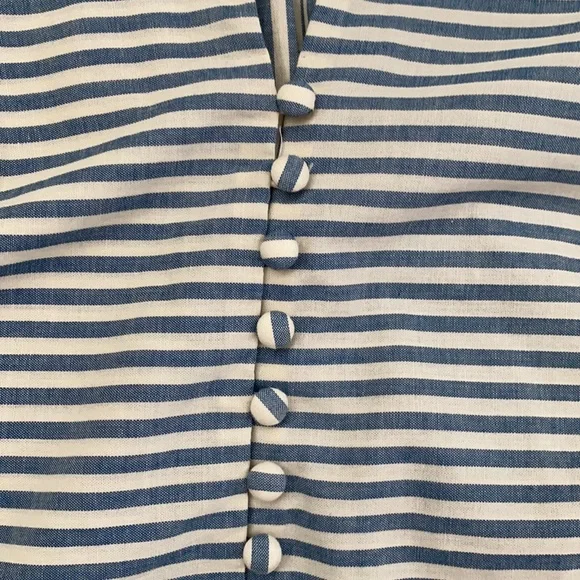 NWT Madewell Flutter-Sleeve Top Stripe small - Picture 2 of 5